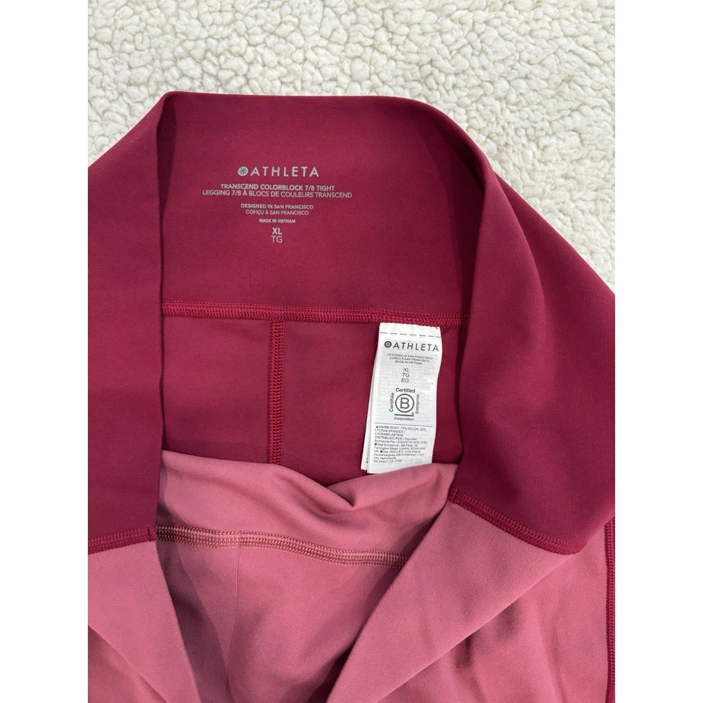 Athleta XL High Rise Transcend Colorblock Leggings Stretch 7/8 Athletic Yoga Gym - Picture 4 of 9